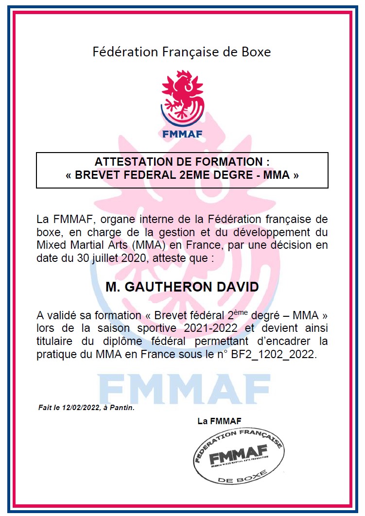 attestation BF2 MMA