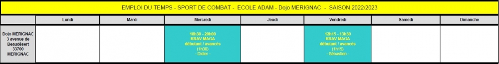 Planning Merignac
