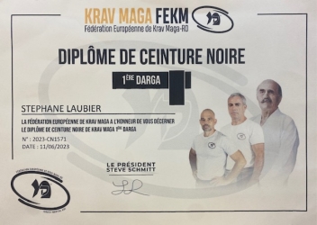 diplome ceinture noire krav maga